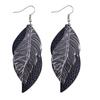 Female leaf leather earrings, feather earrings, jewelry accessories