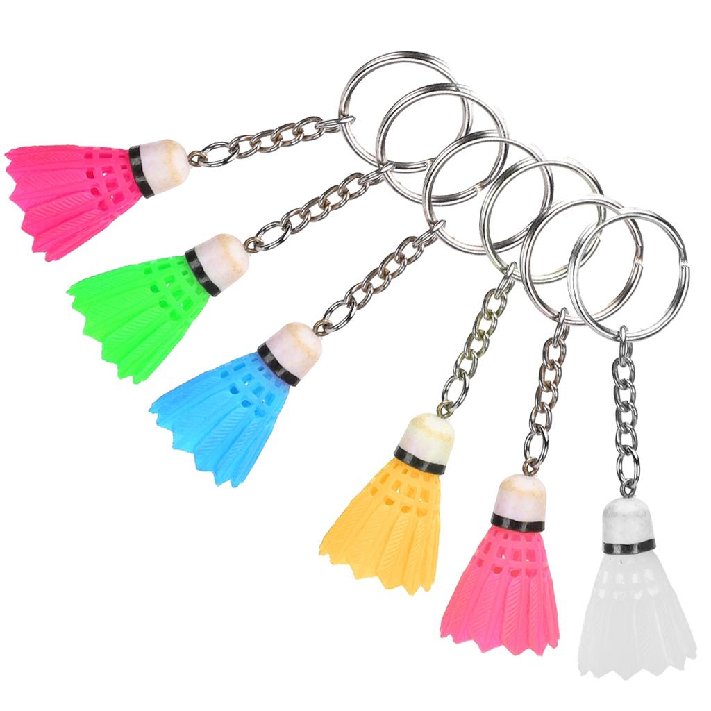 6Pcs Mini Simulation Badminton Keychain Keyring Pendant Fashion Hanging Decoration