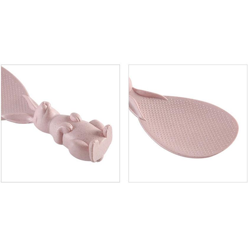 Ложка для риса из пшеничной соломы, милый кролик, лопатка для риса с антипригарным покрытием, ковш, рисоварка, ложка для риса, кухонные аксессуары