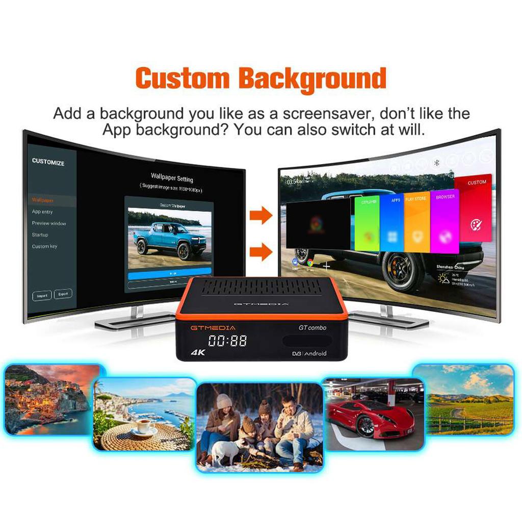 GTMEDIA GT COMBO Smart TV Box Receiver Android 9.0 2GB+16GB 4K Media Player Digital Video