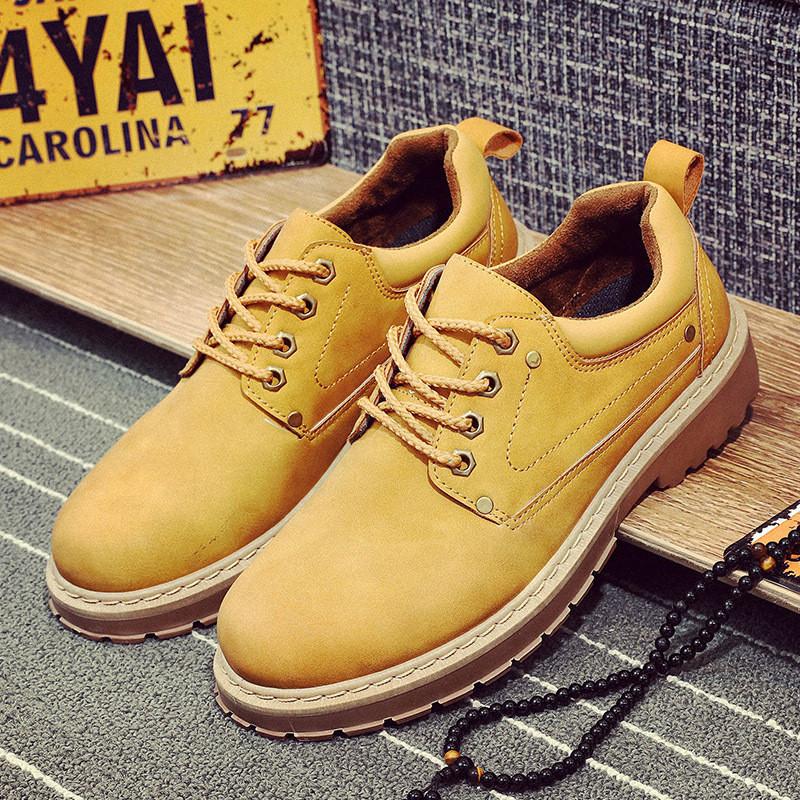 Casual Leather Shoes For Men With Durable Rubber Sole For Spring Autumn Wear