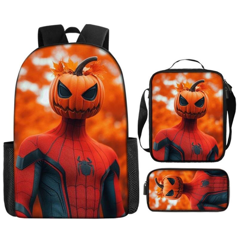 Spider-Man Backpack Set for Kids Toddler Halloween Backpack 3 Piece School Bag Street Style