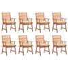 Day and Night - Day and Night Garden Dining Chairs and Cushions 8 Units Solid Acacia Wood