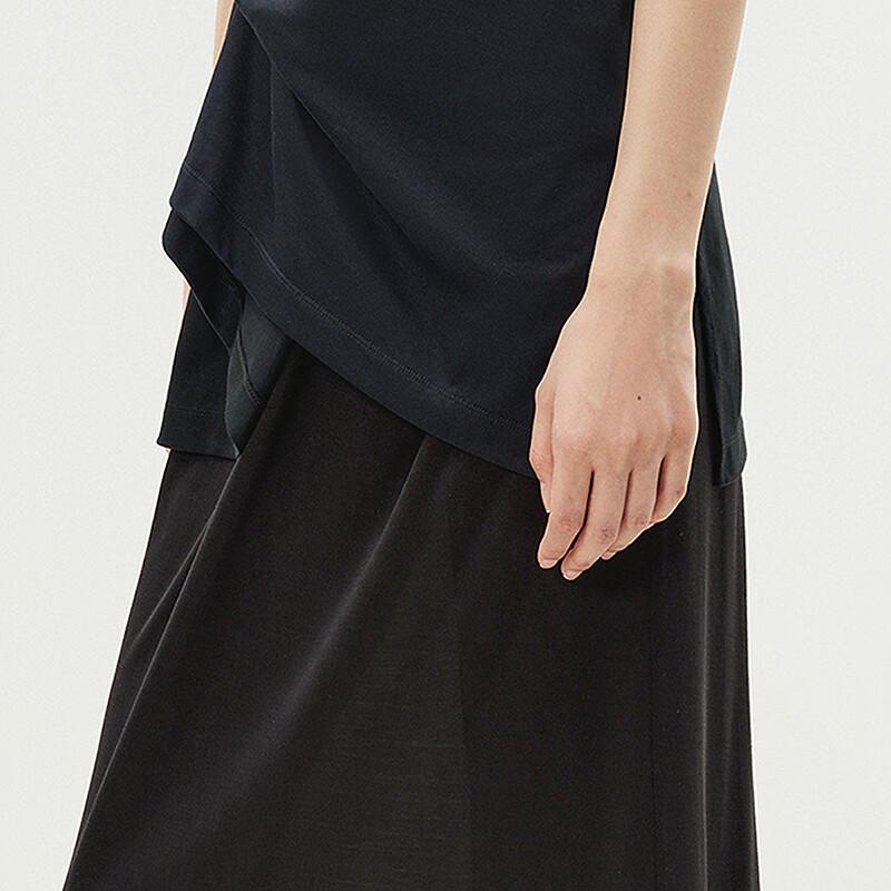 LESS 2025 Summer Slim Mulberry Silk Skirt