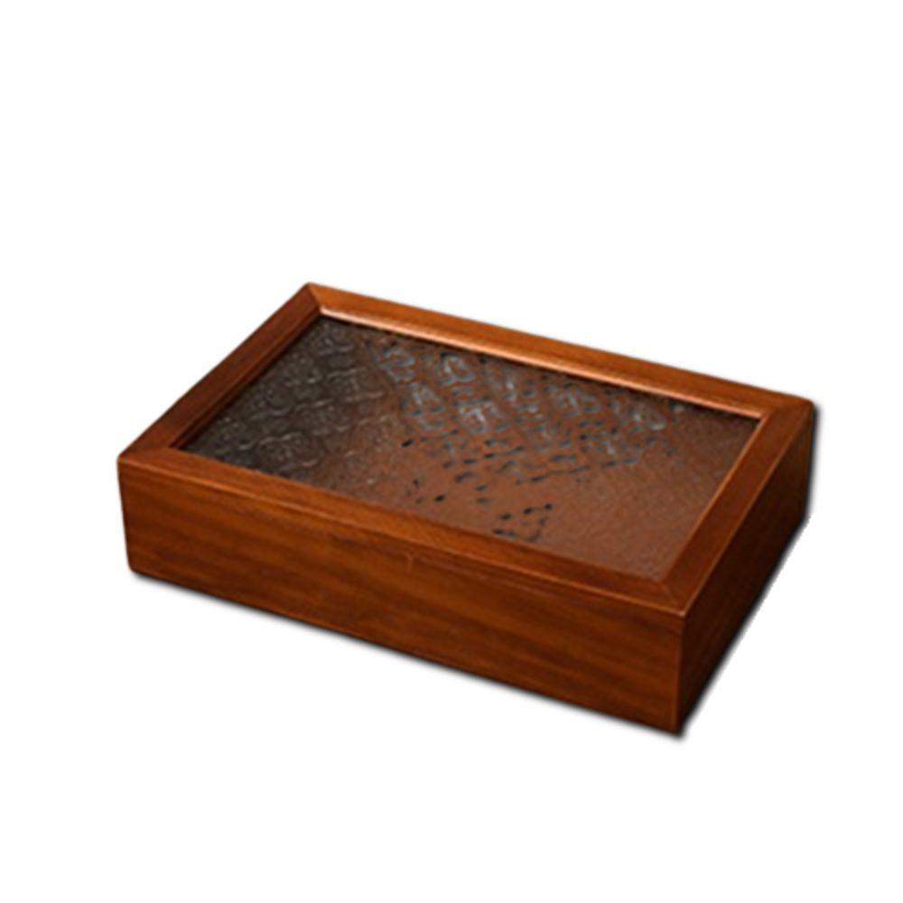 Crabapple Flower Solid Wood  Storage Cabinet Vintage Photo Storage Box  Table Organizer