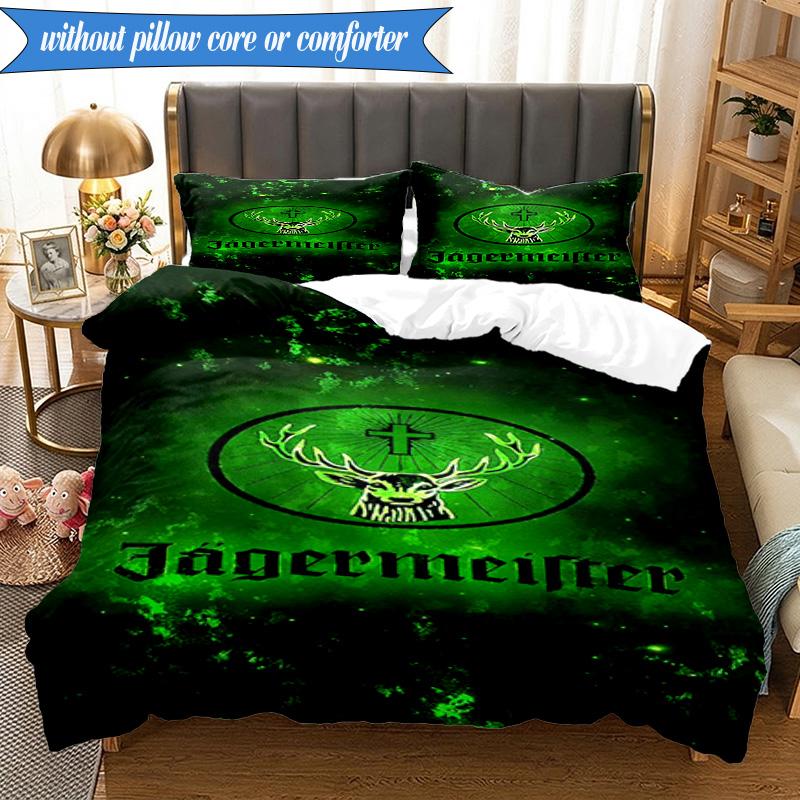 3PCS Jägermeister: The Spirit Of Tradition Bedding Set 2D Printing (Includes 1 Duvet Cover + 2 Pillowcases Coreless), Bedroom decor,Fan gift