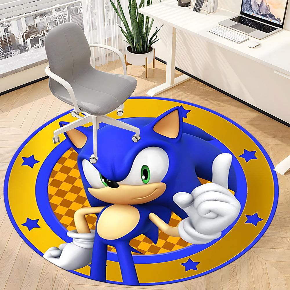1 шт. Круглый ковер Sonic Adventure для офиса, коврик для помещений, подходит для офиса, под офисные стулья, спальни, гостиной, домашнего декора, декора комнаты