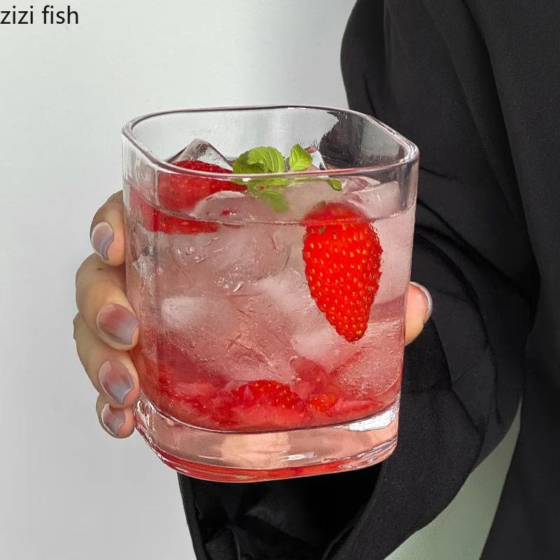 Прозрачная стеклянная кружка с вертикальными полосками, квадратная кружка для кофе, стаканы для сока, стаканы для воды, стаканы для холодных напитков, бокалы для вина, стаканы для питья