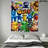 Stumble Guys Wall Tapestry Aesthetic Wall Hanging Printed Fabric Blanket Decorative Tapestries for Bedroom Living Room Home Decor