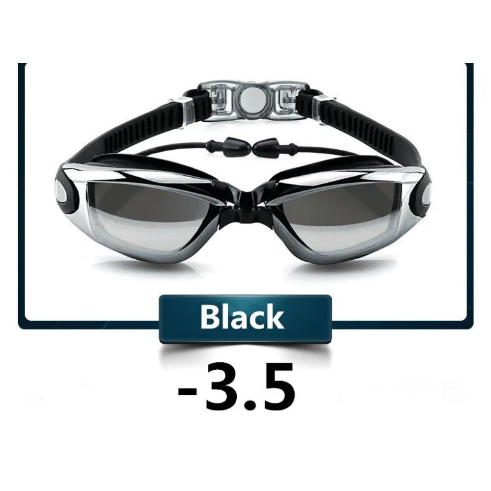 Anti Fog Professional Swimming Goggles Swimming Glasses Myopia with Earplugs Nose Clip Electroplate Waterproof Silicone Swim