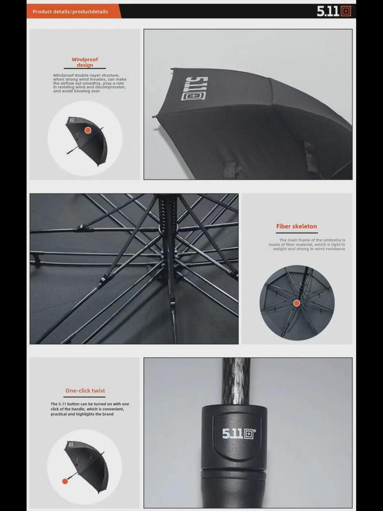 511 Двойной зонт от солнца с длинной ручкой и логотипом - Защита от ультрафиолета