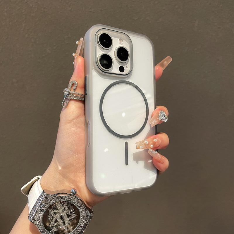 Прозрачный тонкий чехол для беспроводной зарядки Magsafe для iPhone 16 Pro 15 Pro Max 14 13 12 11 Магнитный противоударный прозрачный жесткий чехол для телефона из ПК