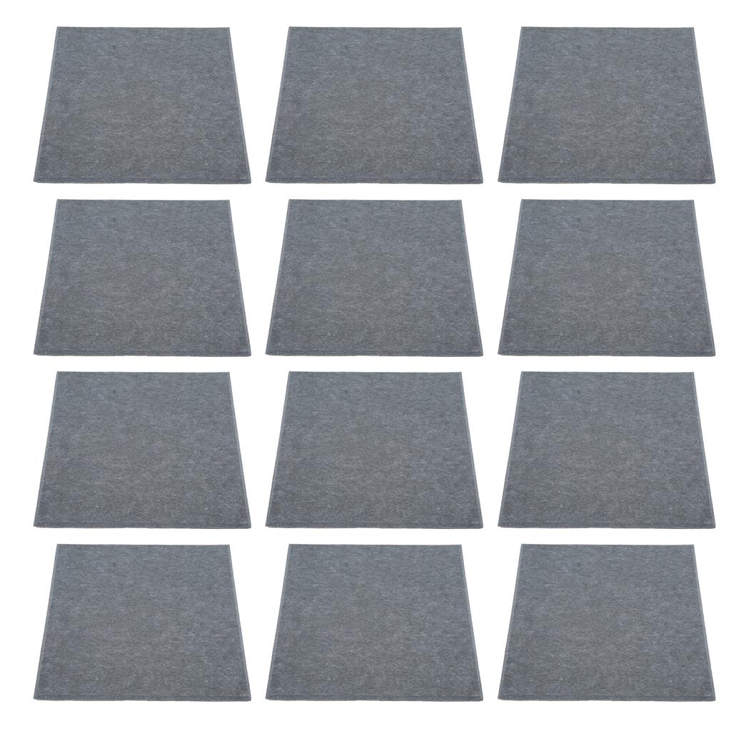 12Pcs Acoustic Panels Polyester Fiber Cutable Sound Absorption Panel for Rehearsal RoomsDark Grey