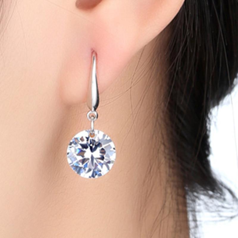 Lady Elegant Fashion Noble Zircon Crystal Dangle Drop Earrings For Women Jewelry Dainty Boucle Mujer Brincos