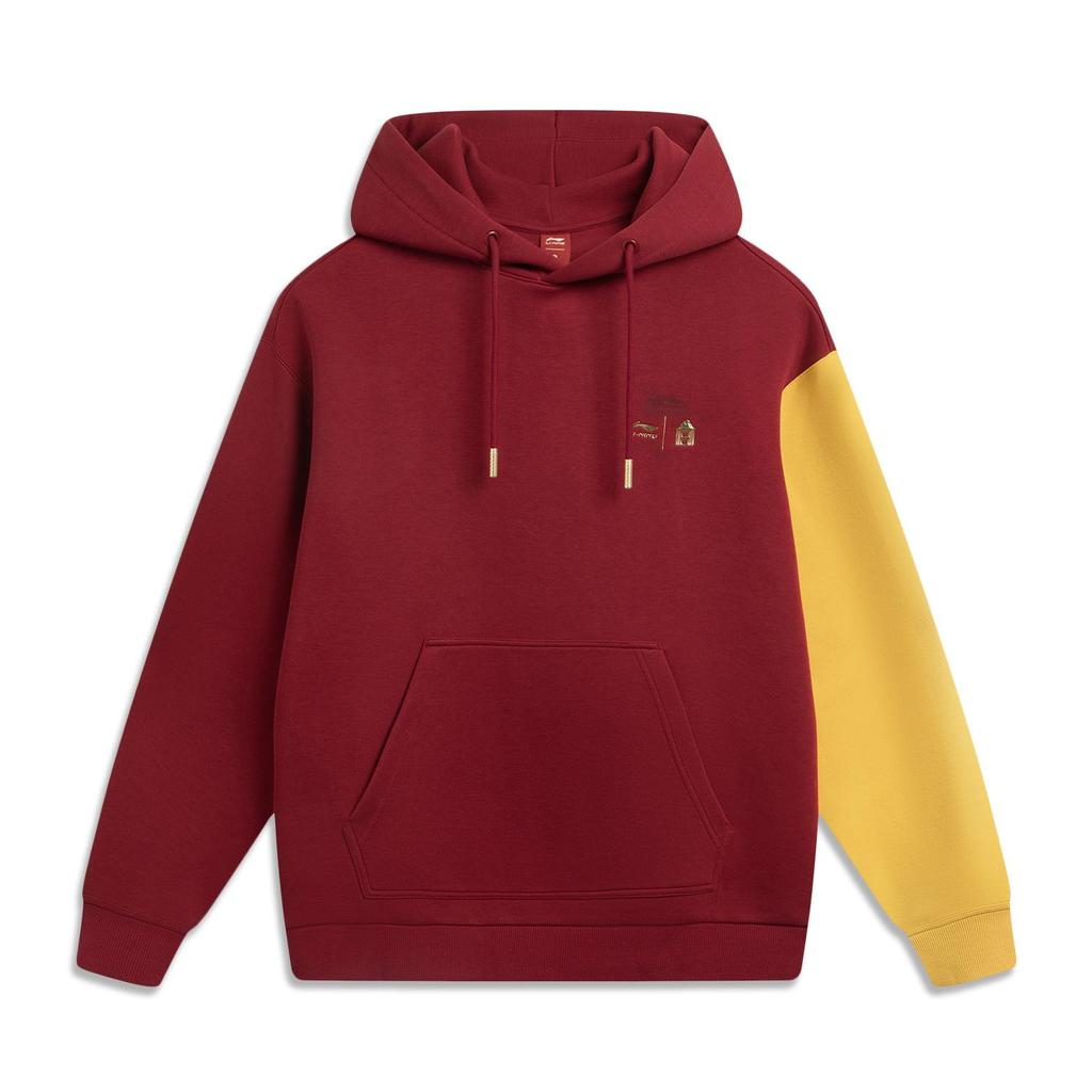 Unisex Li-Ning Forbidden City Series Pullover Hoodie Burgundy AWDVQ01-1
