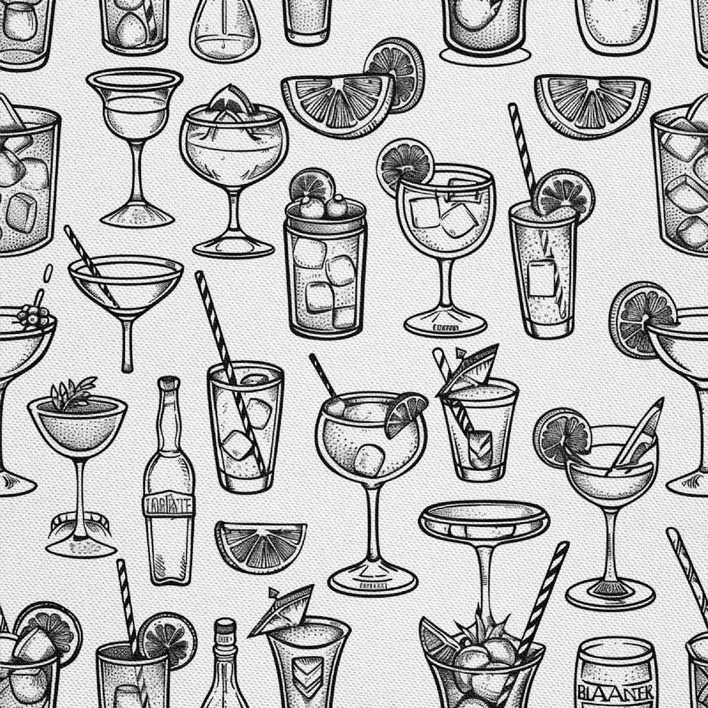 Outdoor Dekostoffe Oxford - Motiv Cocktail | Dx8623