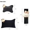 Cute Cartoon Bow Cloud Car Interior Accessories Soft Plush Car Neck Pillow Bone-Shaped Vehicle Headrest Waist Seat Cushion