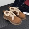 Fur Flats Ankle Women Snow Boots Winter Plush Cotton Warm Mid Heels Shoes Casual Fashion Boots Woman 2025 Trend Cozy Botas Mujer