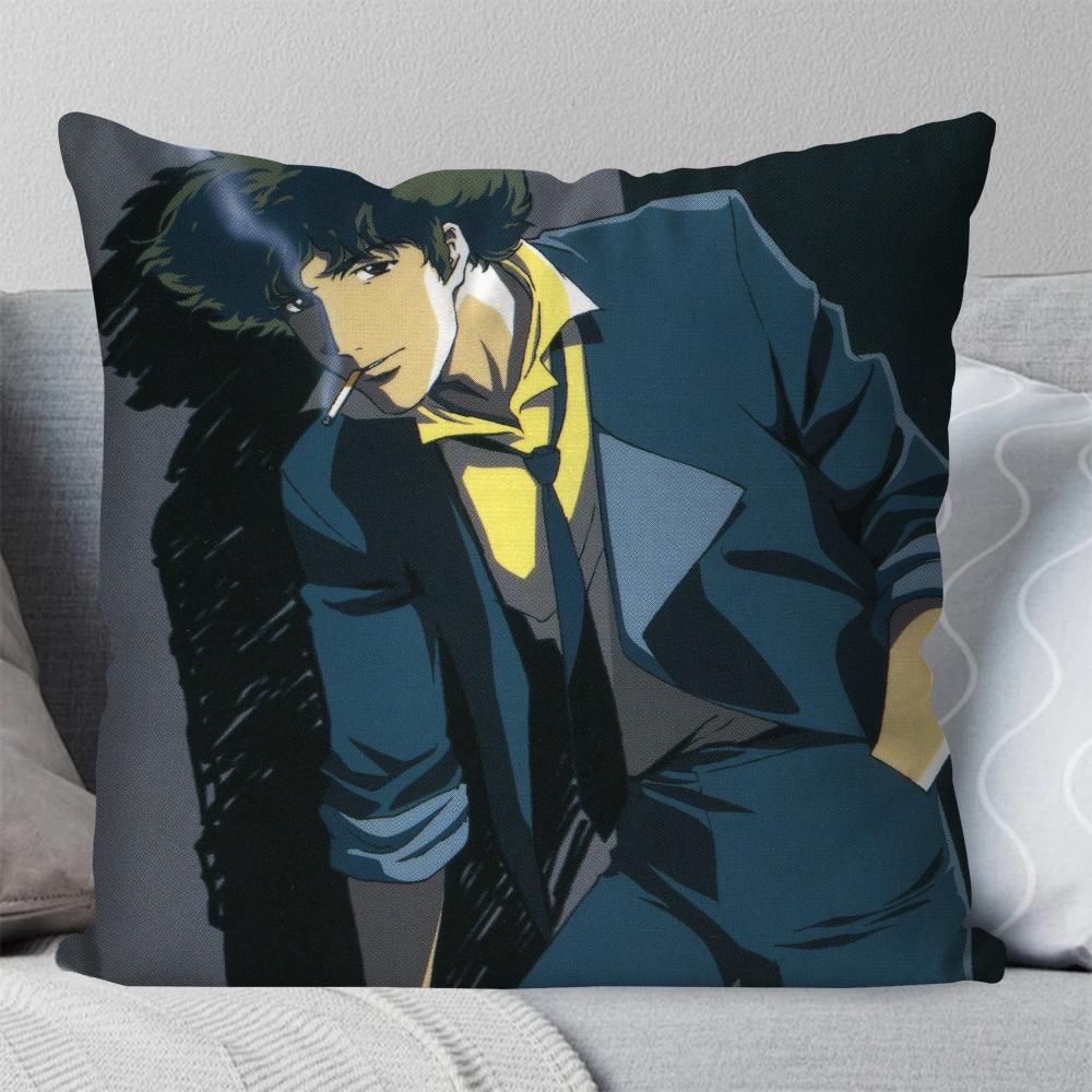 Анимация C-Ковбой B-Бибоп Спайк Наволочка Квадратная Подушка Спальня Диван Отдых Комфорт Подушка Гостиная Домашнее Украшение 40X40