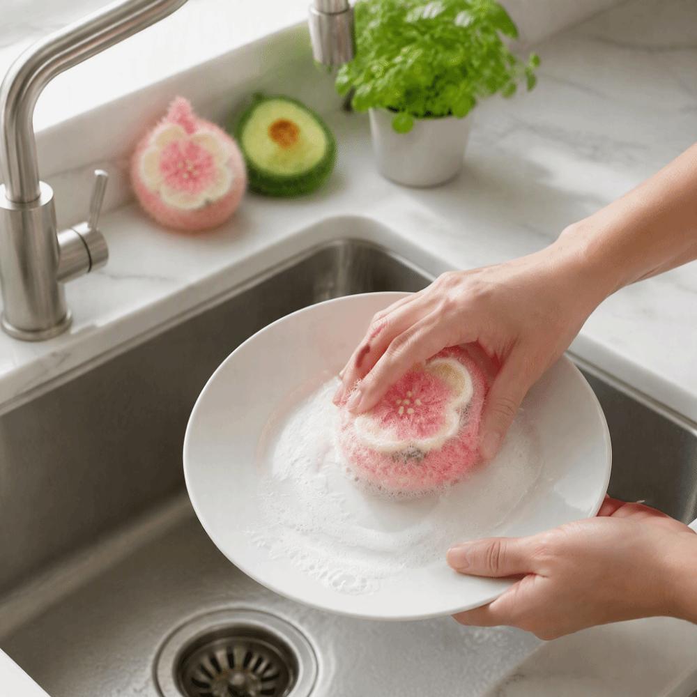 Creative Dish Sponge Absorbent Kitchen Cleaning Towel Cute Dishcloth  Dishwashing