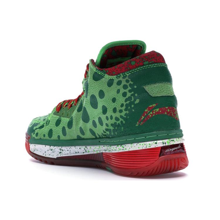 Li Ning WOW 2 Way Of Wade 2 Средние Баскетбольные Кроссовки Мужские Зеленый Красный ABAH017-8