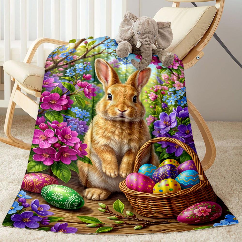 Springtime Bunny Garden Blanket,Suitable for sofas, offices, travel, living rooms, Gifts to relatives and friends, Blanket,Suitable for all seasons.