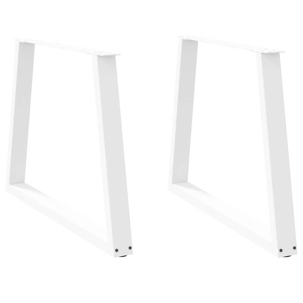 Dining Table Legs V Shape 2 pcs White 90 x (72 73.3) cm Steel