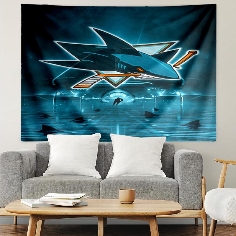 1PC Shark City Lights Tapestry Accessories Playroom Tapestry, for Bedroom,Livingroom, dormitory Room Wall Decor Fan Birthday Gifts