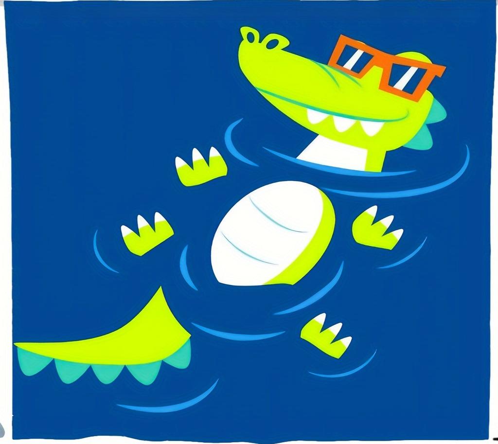 Cute Puppy Panda Crocodile Pattern Shower Curtain Bathroom Home Decoration Free Hook Polyester Fabric Single-Sided Printing