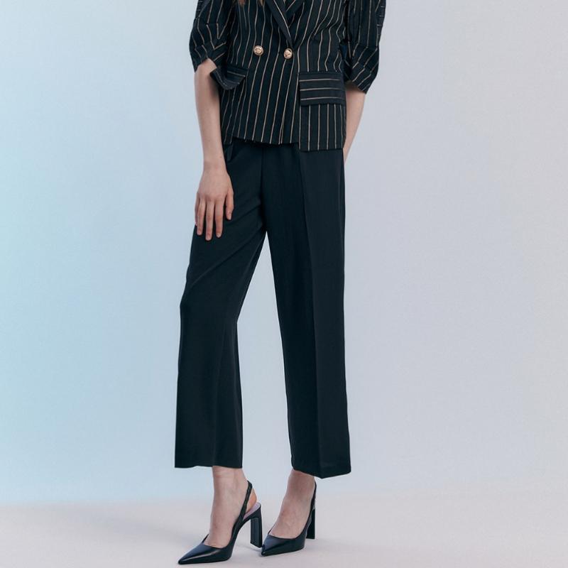 Maxza High Waist Belted Semi Wide Slacks Zc09ql601on