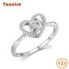 Tancise Classic 925 Sterling Silver Zircon Ring Ladies Jewelry Wedding Promise Party Gift