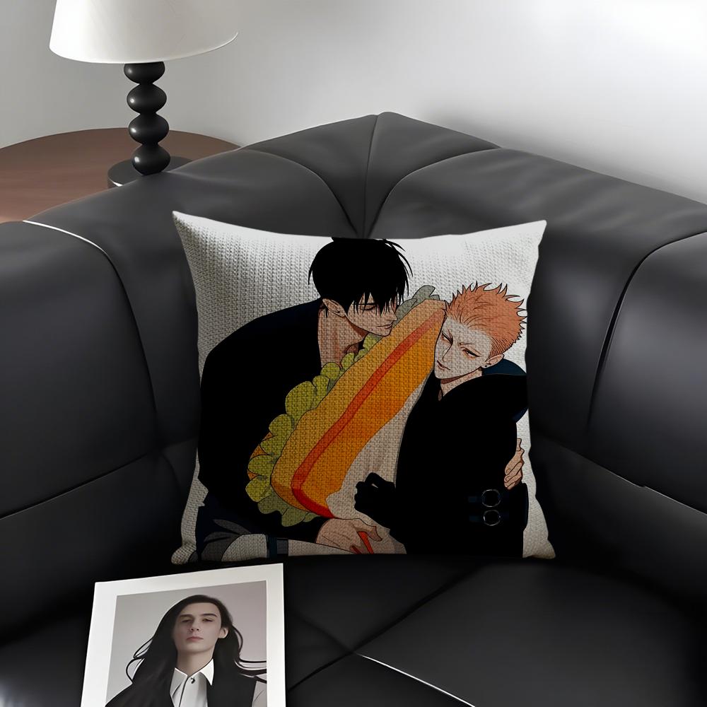 BL DDays Comics Cushion Cover Natural Linen Organic Fabric DoubleSided Printing Sofa Home Decor Gift Pillow Case