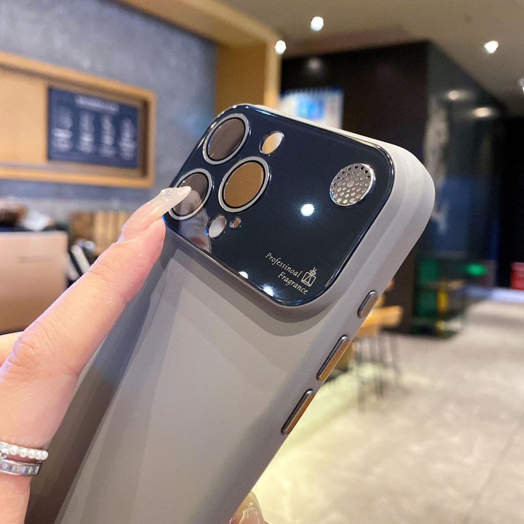 Силиконовое большое окно, подходит для чехла мобильного телефона iPhone17, ощущение кожи как от ароматерапии, Apple 16plus полноразмерный противоударный защитный чехол.