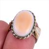 Натуральный розовый опал драгоценный камень двухцветное серебро 925 пробы ювелирное кольцо размер 6 m8J27