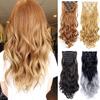 6 pis/Set 22" Hairpiece 140g Straight 16 Clips In False Styling Hair Synthetic Clip In Hair Extensions Heat Resistant