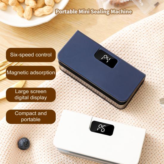 Портативная машина для вакуумной запайки, USB-запайщик пищевых пакетов с резаком и магнитным дном, Быстрая запайка для закусок Су-вид