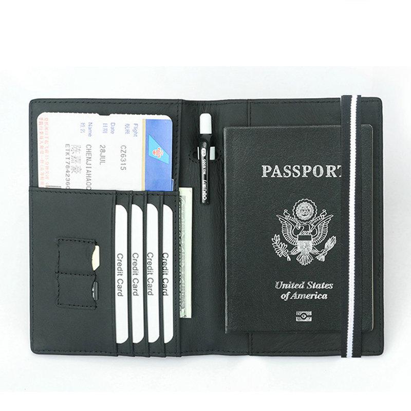 Обложка для паспорта из углеродного волокна из микрофибры с резинкой Rfid Обложка для паспорта с Rfid-защитой Кошелек для удостоверения личности Сумка для паспорта