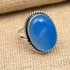 Blue Chalcedony Gemstone Handmade 925 Sterling Silver Ring Jewelry