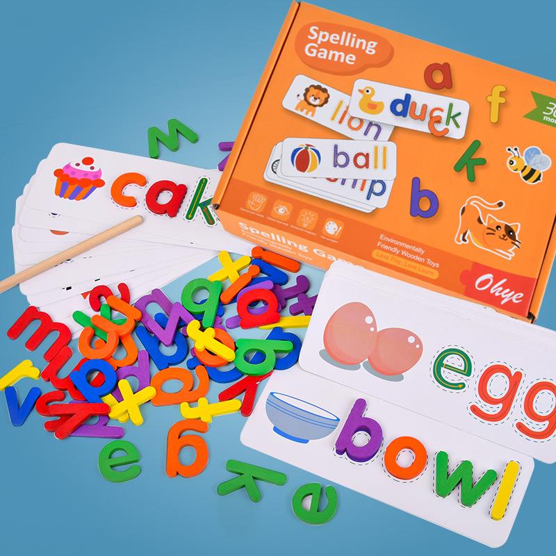 Children's Early Education 26 English Letter Card Spelling Practice Educational Toys Word Spelling Games