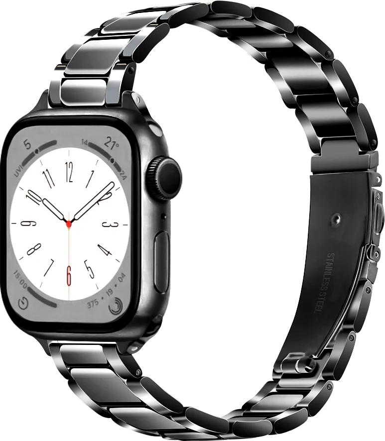 Тонкий металлический ремешок для Apple Watch 10 9 8 7 41 мм 45 мм 42 мм 46 мм Женский браслет из нержавеющей стали iWatch Ultra 49 мм 6 5 4 3 SE2 Ремешок