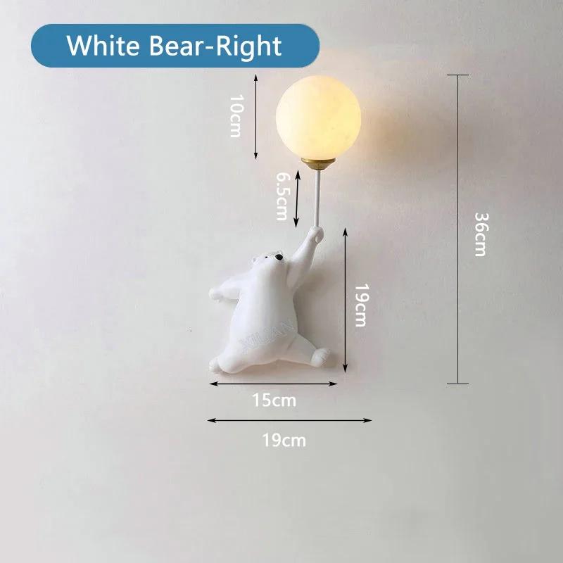 Nordic Creative LED Teddy Bear Cartoon Настенный светильник для детской спальни, прикроватный, синий, белый, розовый, теплый, уютный фон