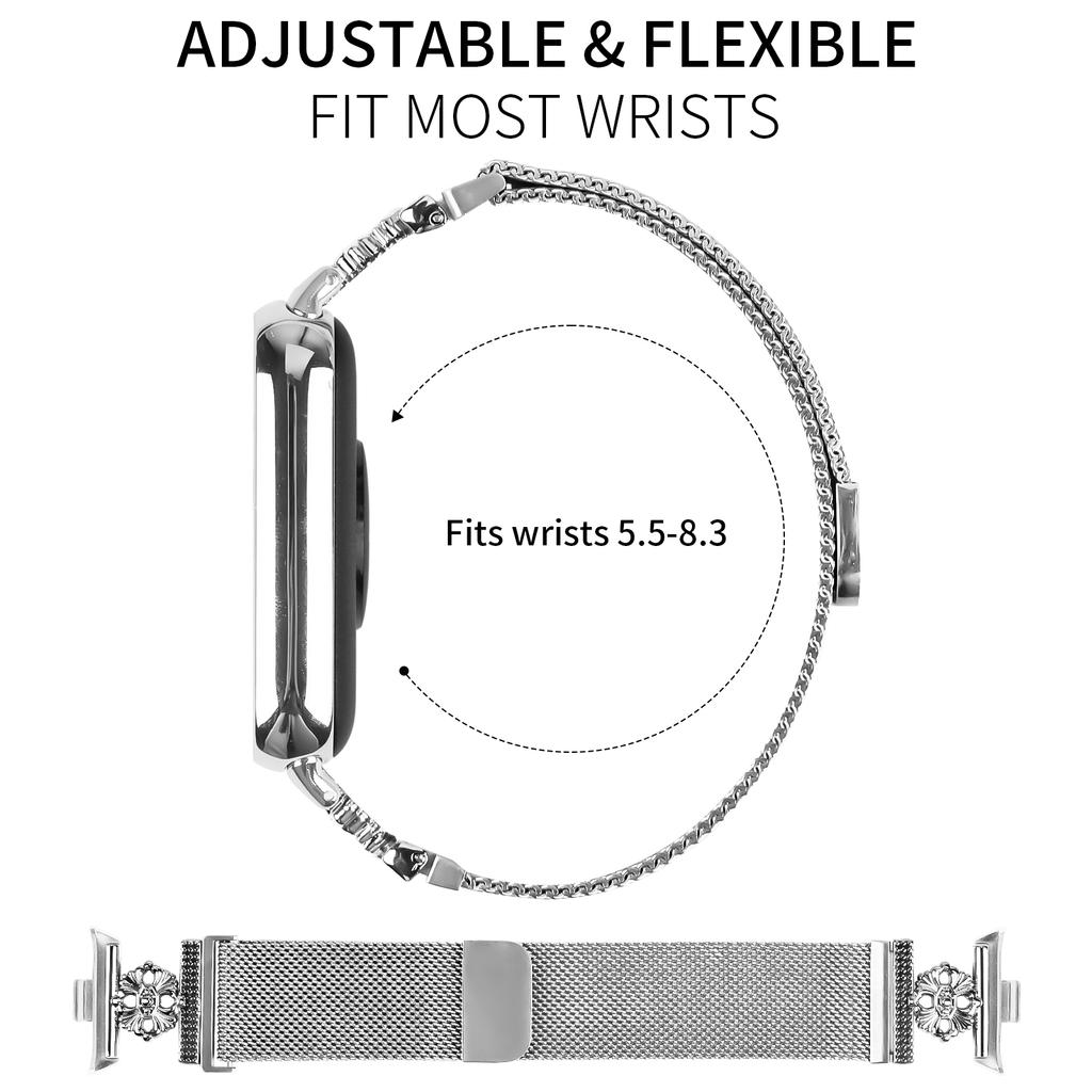 Для Xiaomi Redmi Watch 4 Миланский ремешок Цветок Нержавеющая сталь Магнитный сетчатый ремешок для часов