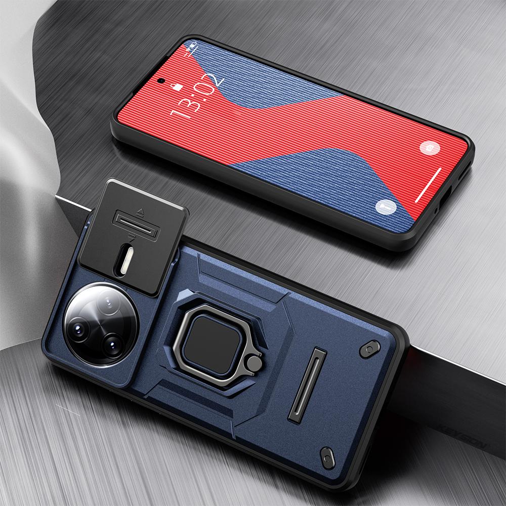 KEYSION Противоударный защитный чехол для POCO F7 Pro Slide Camera Защитное кольцо для объектива Подставка для телефона Задняя крышка для Xiaomi POCO F7 Ultra