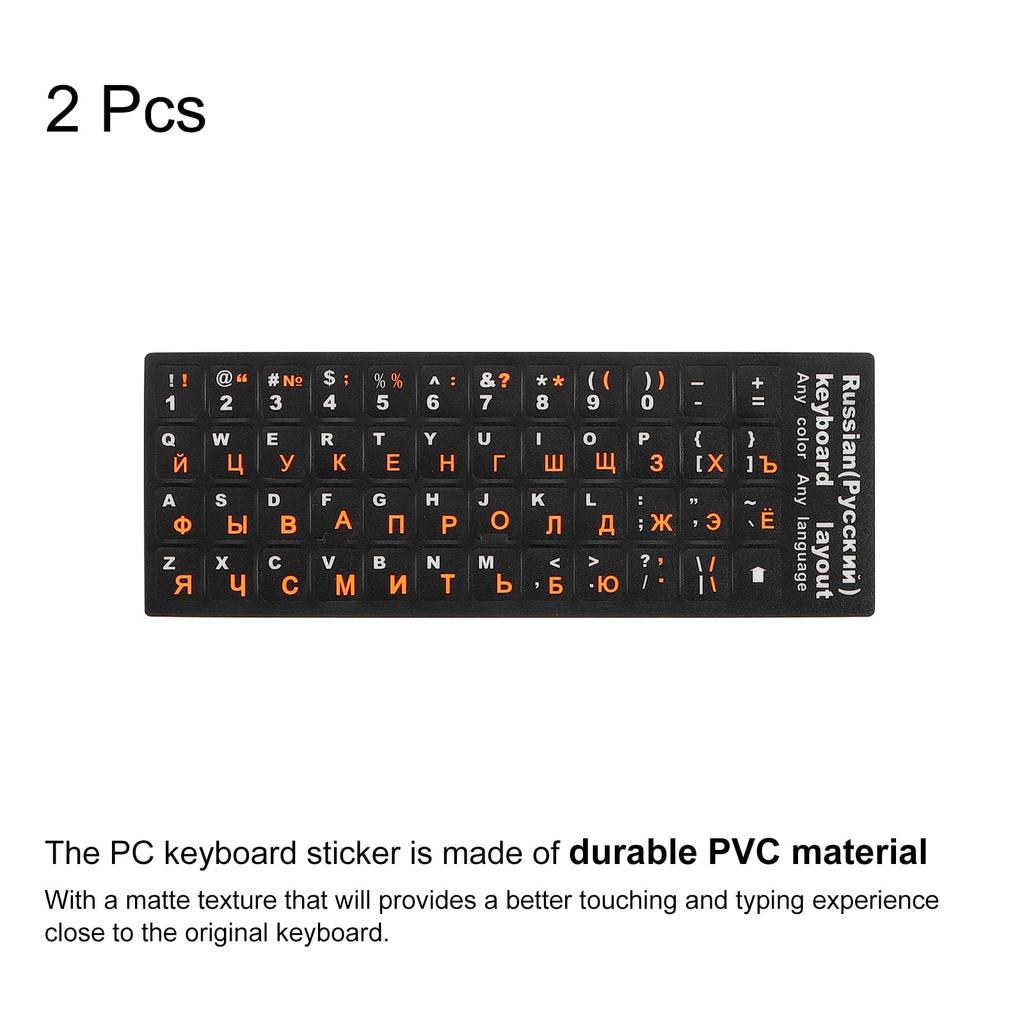 PATIKIL 2 шт. русская наклейка на клавиатуру ПК наклейка на клавиатуру черный фон белый оранжевый надпись для компьютера ноутбука настольного компьютера
