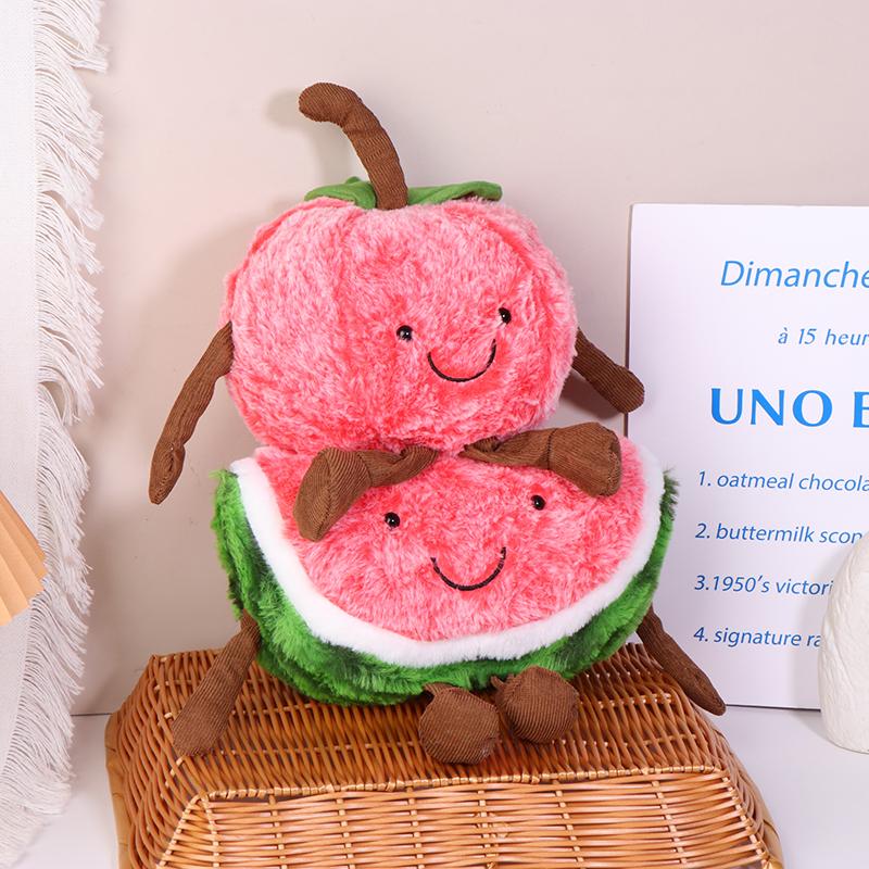 Творческая плюшевая игрушка в виде фруктов, мультяшная кукла с арбузом и вишней, мягкая плюшевая подушка Kawaii, украшение для дома, праздничные подарки