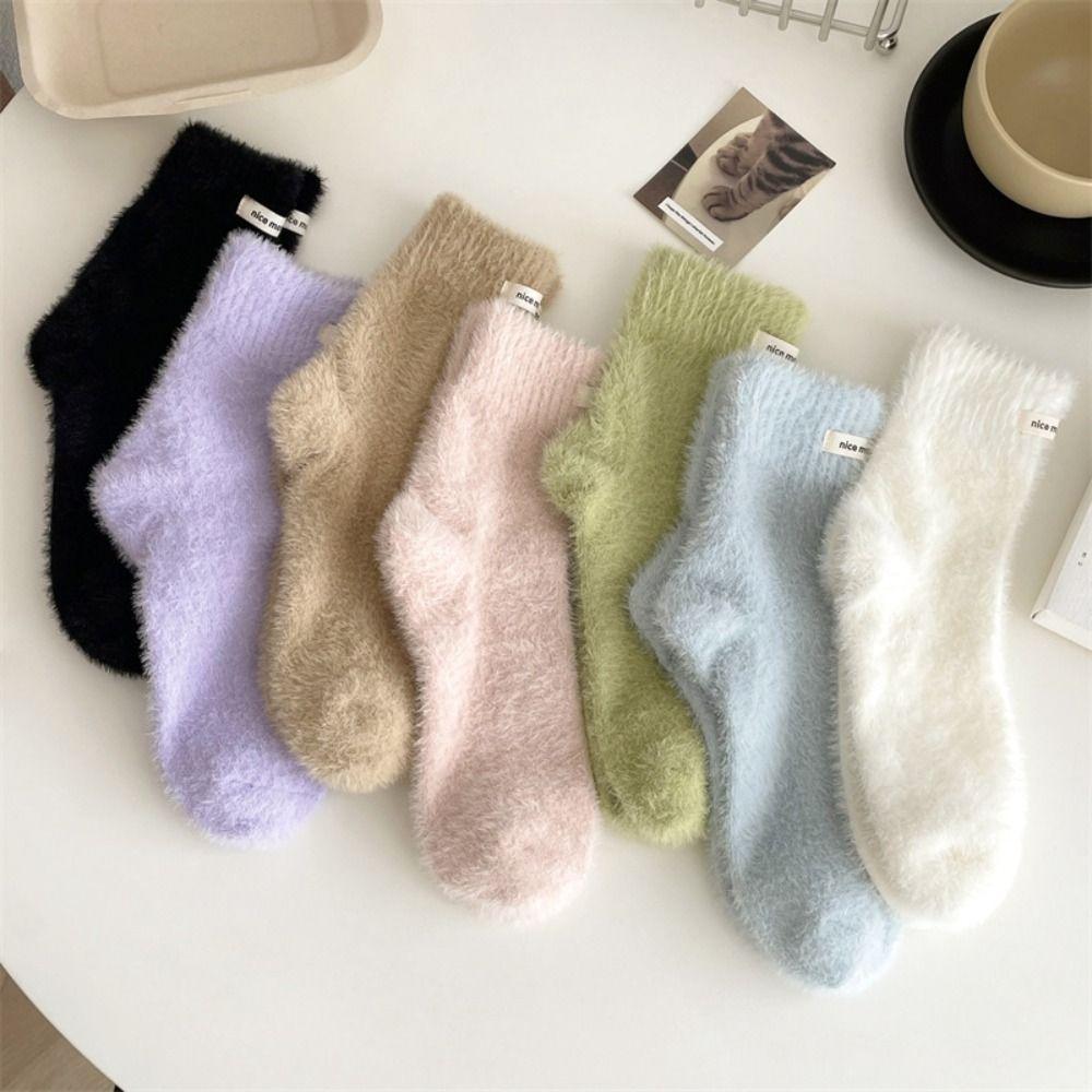 Winter Velvet Socks Warm Cotton Socks Thickened Mink Cashmere Socks  Women