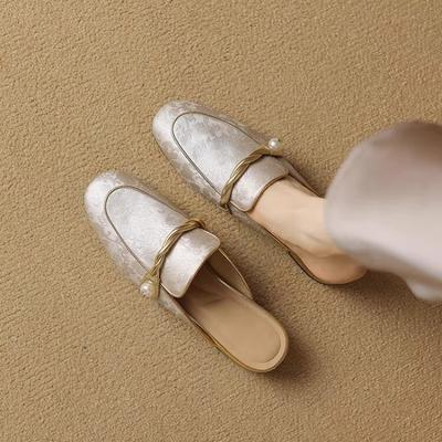 Отличные хорошие носить сумка голова крутые тапочки женские летние верхняя одежда мода круглый носок средний каблук толстый каблук кожаная обувь низкий каблук большой размер