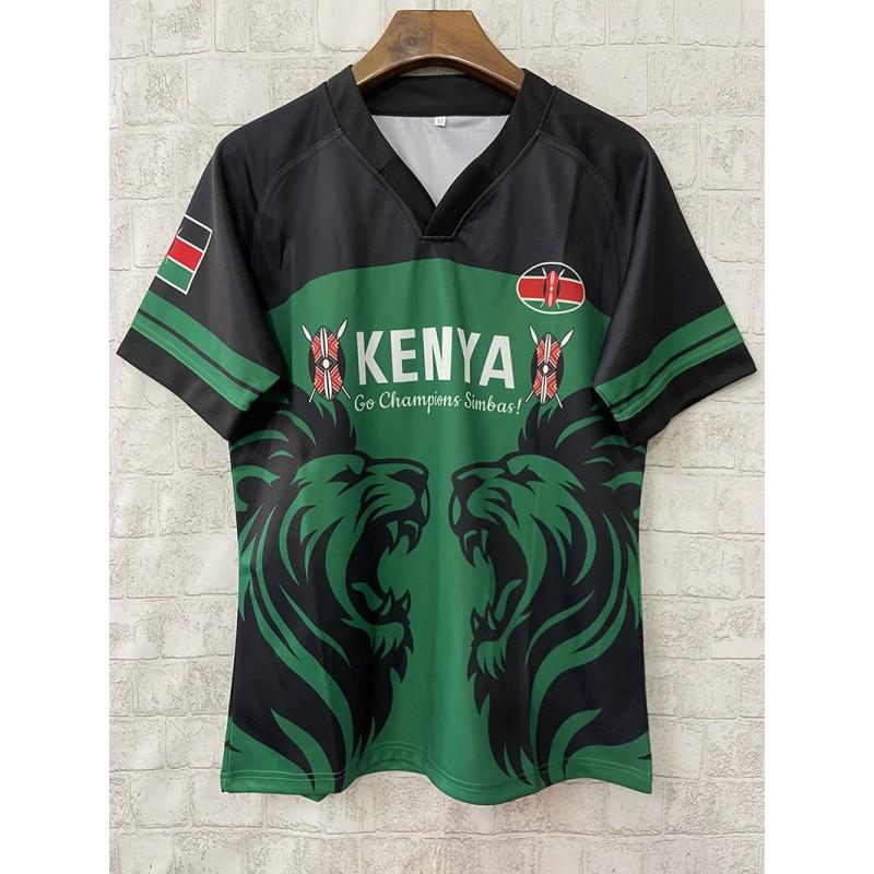 Kenya Rugby Short Sleeve T-Shirt Sports Jersey Men Women Training Workout