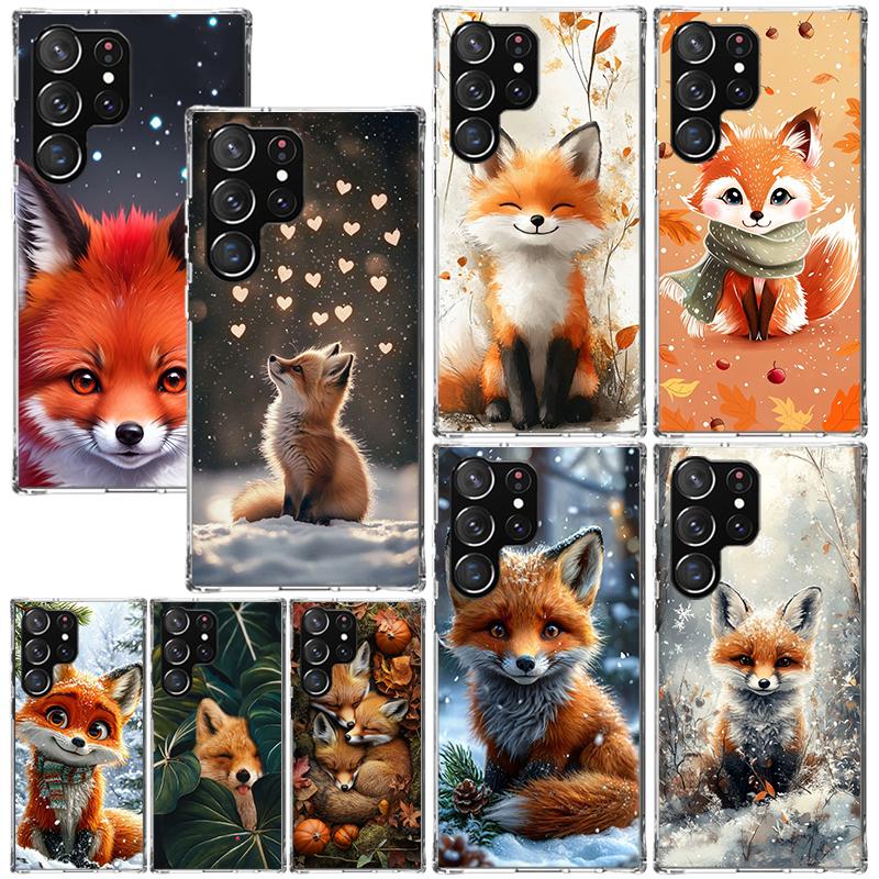 Animal Fox Phone Case For Samsung Galaxy S26 S25 Edge S24 FE S23 S22 Ultra S21 Plus S20 + Art Fundas Back Cover Galaxy S25 Edge