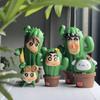 Crayon Shin Chan Family Action Figure Cosplay Cactus Anime Collectible Model Toy